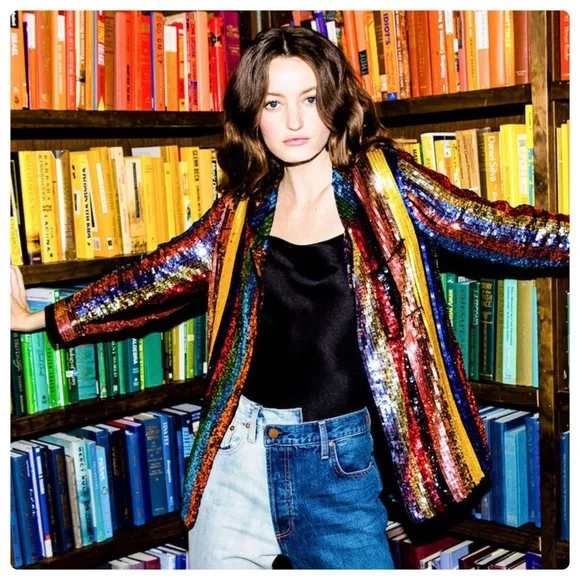 alice and olivia sequin shirt